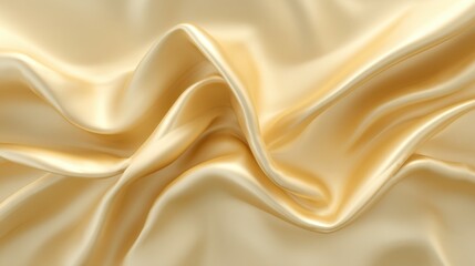 Obraz premium Soft Smooth Silk Fabric Draped in Elegant Waves with Warm Golden Hue Ideal for Fashion Textile Design and Luxurious Backgrounds