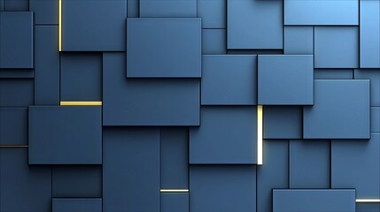 A textured background of overlapping geometric shapes in varying sizes and depths, with thin lines of golden light illuminating the seams.