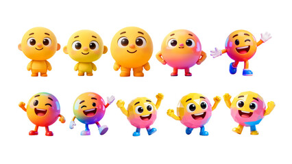 set of funny cartoon faces