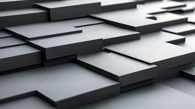A close-up, abstract view of overlapping dark gray geometric shapes with a textured surface, creating a modern and minimalist background.