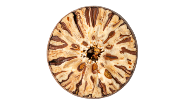 Sliced spice seed brown veins, light tan center