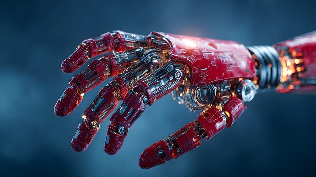 New technology futuristic robot hand and fingers