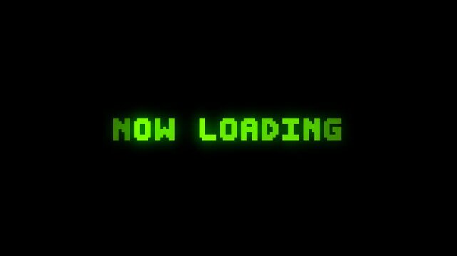 Now Loading Pixel Message. Retro Progress Screen Animation