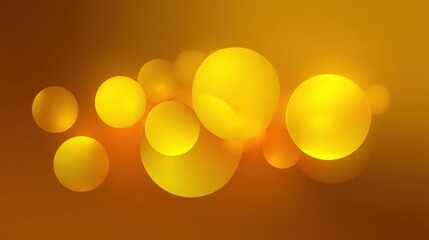 Abstract composition of glowing yellow circles on a warm orange background creating a soft and inviting visual atmosphere for various designs