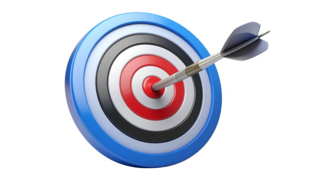 Bullseye Hit Target Practice PNG Image of Arrow on Goal