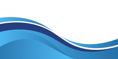Blue and white business wave banner background