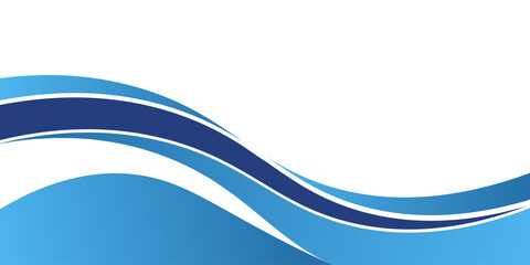 Blue and white business wave banner background