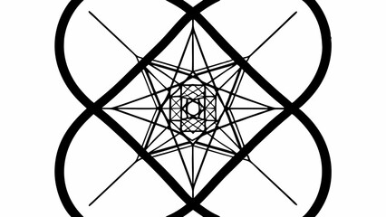 Vector Intricate geometric design featuring spiral within complex pattern, evoking sense of harmony