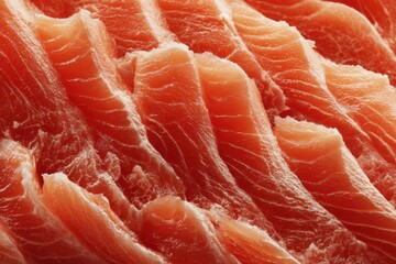 Freshly Sliced Salmon Fillet with Rich Texture and Color Ideal for Culinary and Culinary Presentation in Food Photography