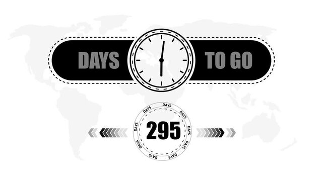 295 Days to go countdown timer icon.Minimal countdown timer animation days to go.Count time display with numbers sale, label button ,promotion clock sign business concept.