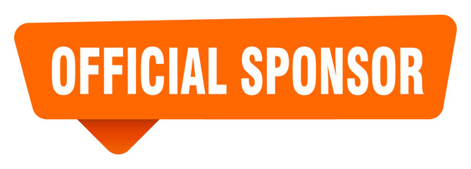 official sponsor sticker. official sponsor orange sign isolated on transpatent background