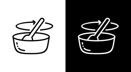 Mixing Bowl White Icon Set Design