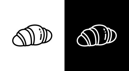 Croissant White Icon Set Design