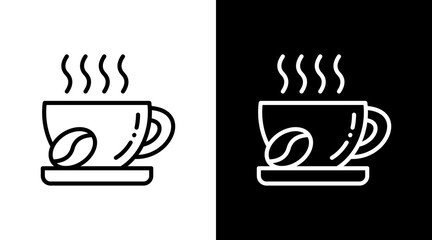 Coffee Cup White Icon Set Design