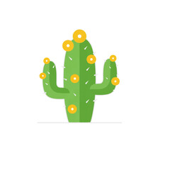 Blooming Cactus Vector Illustration