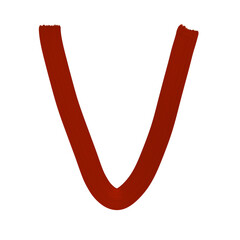 Alphabet of V, Plaster Rake Brush on transparent background, Abstract isolated background, Illustration, Typography, Education, Handmade, Set A-Z