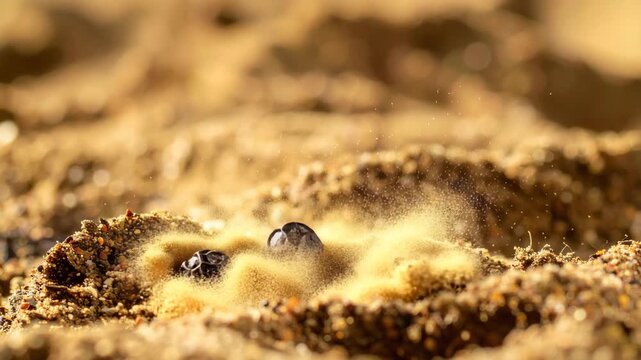 Secrets of the Nest: An intimate glimpse into the avian world, as a small bird nestles amongst the soft downy feathers. A testament to nature's delicate beauty, showcasing the tenderness of new life.