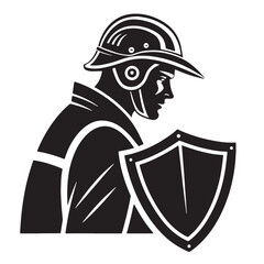 Black cybersecurity Silhouette Vector, High Quality Illustration on White Background