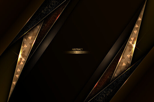 Luxury Dark Gold Abstract Background With Golden Triagle Shapes