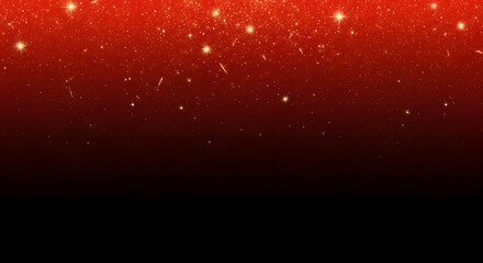 Abstract red christmas background with shimmering snowflakes and stars for holiday design and celebration card decoration