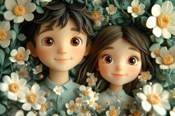 Romantic Flower Moment with K-Pop Inspired Youth