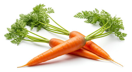 Fresh vibrant carrots with lush green tops ready for healthy recipes and fresh eating