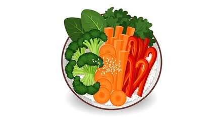 Fresh Vegetable Medley on a White Plate Healthy Eating Concept.