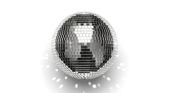 Sparkling disco ball casting light reflections brings retro party vibes and dance spirit