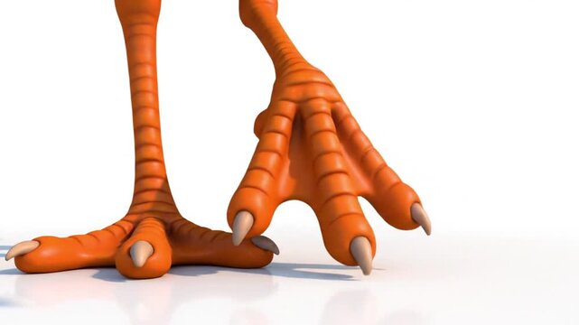 Cartoon stork&rsquo;s legs and feet close-up, designed for learning animal parts for preschool and toddlers.