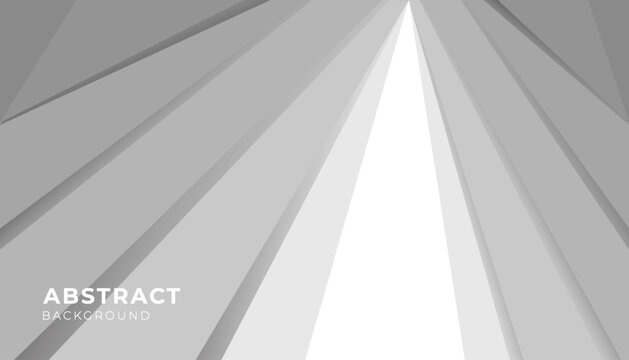 Abstract grayscale background featuring layered geometric rays converging toward a bright center. minimal, and modern look suitable for corporate design, branding, technology themes, and professional