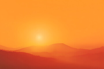 Fototapeta premium 夕日の柔らかな光が広がるオレンジグラデーション背景