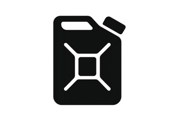Jerrycan icon representing fuel and energy concepts, gas can silhouette for automotive and oil industries, transparent background