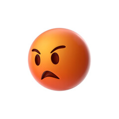 Fototapeta premium Angry emoji face side view