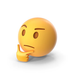 Fototapeta premium Thinking emoji side view face avatar