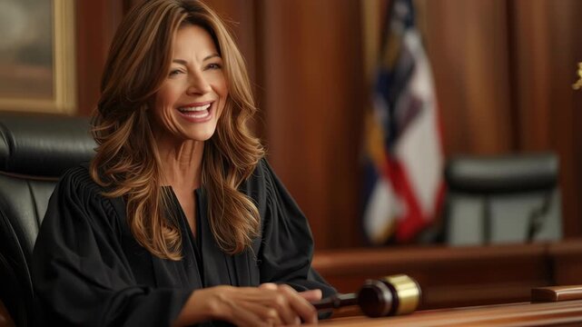 Judge engages with the courtroom audience during a lively discussion about justice and fairness