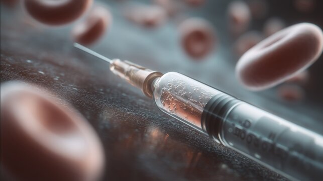 Exploring the Intricate Relationship Between Syringes and Red Blood Cells in Medical Lifesciences and Health Applications - Powered by Adobe