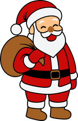 Santa Claus SVG Illustration – Cute Christmas Santa Character Vector