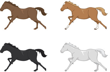 躍動する馬イラスト