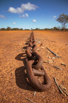Scrub pulling chain lying on the ground