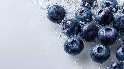 Fresh Blueberries in Sparkling Water