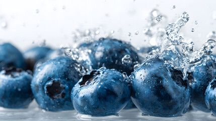 Refreshing Blueberries with Dynamic Water Droplets