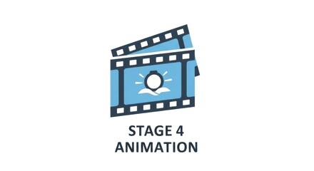 Fototapeta premium Stage 4 Animation Film Strip Icon Vector Illustration.