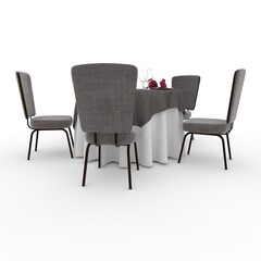 3d render Banquet Table and Chair design element Furniture