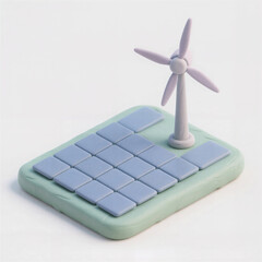 Renewable energy innovation solar panels and wind turbines eco-friendly design urban setting minimalist style