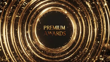 Premium Awards: Golden Rings and Sparkling Particles Animation