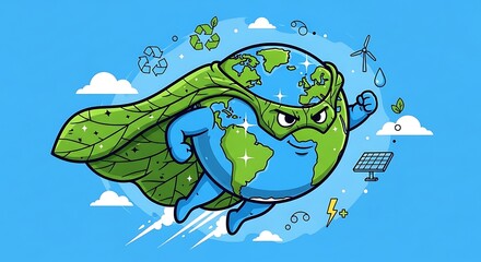Illustration of save the world