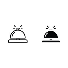 Two styles of service bell icon, outline and filled, isolated on