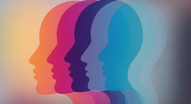 Colorful Silhouettes - Exploring the Spectrum of Human Thought and Emotion.