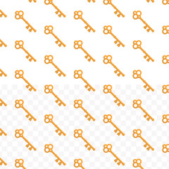 Simple Flat Golden Key Repeatable Security Ornament Backdrop Pattern