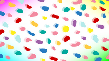 Abstract colorful fluid shape and lines on white background.